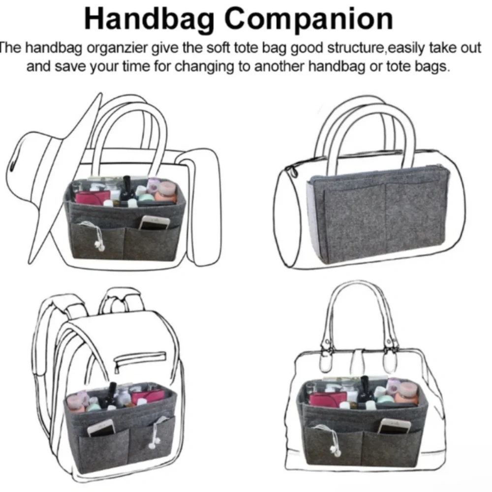 Periea Handbag Organizer Insert New - Picture 3 of 15